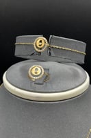 طقم دائري ذهب تصميم الماس عيار 21 وزن 5.6 جرام