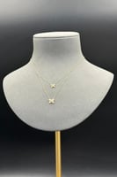 عقد شكل X دورين ذهب تصميم الماس عيار 18 وزن من 0.8...