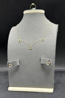 طقم اطفال دوائر ذهب تصميم الماس عيار 18 وزن 1.4 جر...