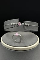 طقم ذهب ابيض تصميم الماس عيار 18 وزن 10 جرام