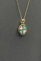 عقد دائرة فيروزي ذهب ايطالي