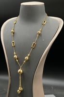 عقد كور مع مستطيلات ذهب صافي عيار 21