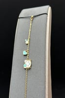 اسوارة اطفال على شكل قطة مع قلب ذهب ملون عيار 18 و...