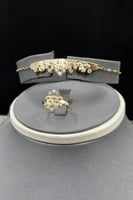 طقم عروس ذهب عيار 18 نسيج الفخامة وزن 15.3 جرام