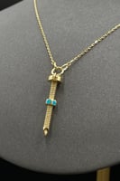 عقد مسمار ذهب صافي ملون ايطالي