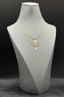 عقد دورين مجدول مع وردة ذهب صافي عيار 21 وزن 0.9 ج...