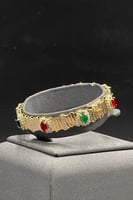 اسوارة مع خاتم ذهب تصميم الماس عيار 18 وزن 18.2 جر...