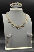 طقم ذهب عيار 18 تدرّج السلاسل وزن 13.5 جرام