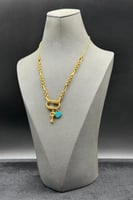 عقد مع إسوارة قلب ومفتاح ذهب عيار 21 وزن 19.6 جرام...