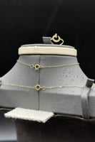 طقم مسمار ذهب تصميم الماس عيار 18 وزن 2.4 جرام