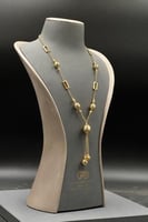 عقد كور مع مستطيلات ذهب صافي عيار 21