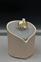 دبلة توينز خلية مع فص ذهب تصميم الماس عيار 21 وزن...