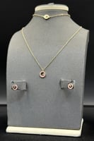 طقم اطفال دائري ذهب تصميم الماس عيار 18 وزن 4.9 جر...