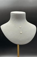 عقد دورين زهرة ذهب تصميم الماس عيار 18 وزن من 1 ال...