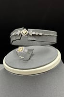 طقم ذهب ابيض تصميم الماس عيار 18 وزن 11.7 جرام