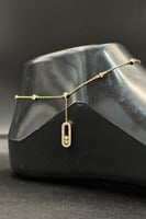 خلخال مستطيل ذهب تصميم الماس عيار 18 وزن 3.6 جرام