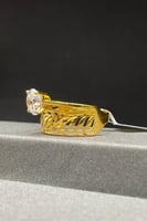 خاتم ذهب عيار 21 مع فص سوليتير وزن 2.4 جرام