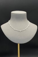 عقد تنس ذهب ابيض تصميم الماس عيار 18 وزن 11.2 جرام