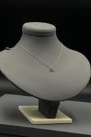 عقد ذهب قلب مع صدف ملون