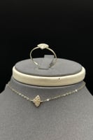 طقم جواهر ذهب تصميم الماس