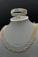 طقم ذهب للعروس عيار 18 نسيج الهيبة وزن 38 جرام