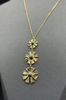 عقد رموش الذهب نازل ثلاثي ( عدة الوان ) عيار 21 وز...