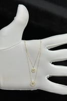 عقد دورين ذهب تصميم الماس عيار 18 وزن 1 جرام