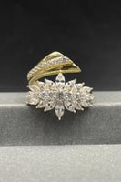 خاتم وردة ذهب تصميم الماس عيار 18 وزن 4.2 جرام