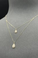 عقد دورين دمعة ذهب تصميم الماس عيار 18 وزن 0.7 جرا...