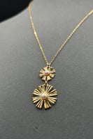 عقد رموش ذهب نازل ثنائي عيار 21 متعدد الاوان وزن م...