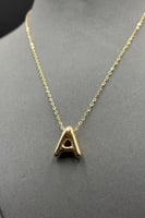 عقد حرف A ذهب صافي ايطالي عيار 18 وزن من 1.2 الى 1...