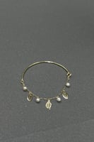 اسوارة اطفال نص سلسال شكل ورق الشجر ذهب مع لؤلؤ