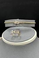 طقم جنزير ذهب تصميم الماس عيار 18 وزن 9.7 جرام