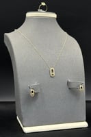 طقم اطفال مستطيل ذهب تصميم الماس عيار 18 وزن من 2...