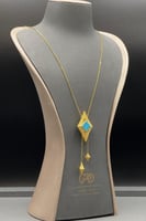 شال لون فيروزي ذهب صافي عيار 21