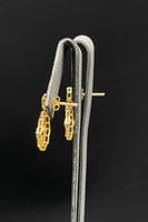 حلق خلية ذهب تصميم الماس عيار 21 وزن 2.8 جرام