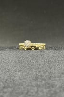 دبلة توينز ذهب تصميم الماس عيار 18 وزن 2.6 جرام