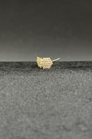 حلق خلية ذهب تصميم الماس عيار 18 وزن 0.5 جرام