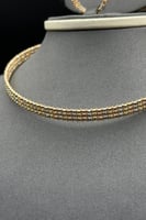 طقم كور ليزر ذهب صافي ملون عيار 18 وزن 35.2 جرام