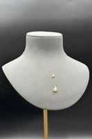 عقد دورين دمعة ذهب تصميم الماس عيار 18 وزن 1.5 جرا...