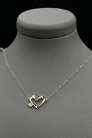 عقد حب ذهب شكل قلب الحجم الوسط