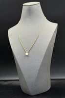 عقد مجدول ذهب مع لؤلؤ عيار 18 وزن 1.7 جرام