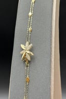 طقم زهرة شوطين ذهب تصميم الماس عيار 18 وزن 13.3 جر...