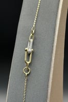 عقد مع اسوارة جنزير ذهب تصميم الماس عيار 18 وزن 10...