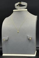 طقم مستطيل ذهب تصميم الماس عيار 21 وزن من 1.8 الى...