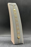 إسوارة سلم ذهب صافي ملون عيار 18 فخامة ألين وزن 9....