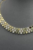 طقم خلية ذهب تصميم الماس عيار 18 وزن 27.8 جرام