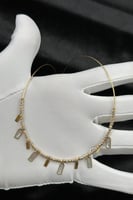 عقد مستطيل ذهب مع صدف ابيض عيار 18 وزن 5.7 جرام