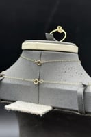 طقم دورين مستطيل ذهب تصميم الماس عيار 18 وزن 2.3 ج...