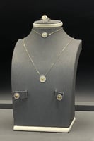 طقم دائرة ذهب صافي ايطالي عيار 18 وزن من 3.4 الى 3...